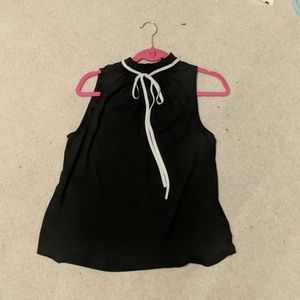 Black front tie shirt